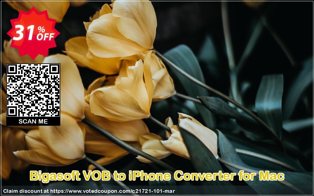 Bigasoft VOB to iPhone Converter for MAC Coupon, discount Bigasoft Coupon code,Discount , Promo code. Promotion: 1 year 30% OFF Discount , Promo code