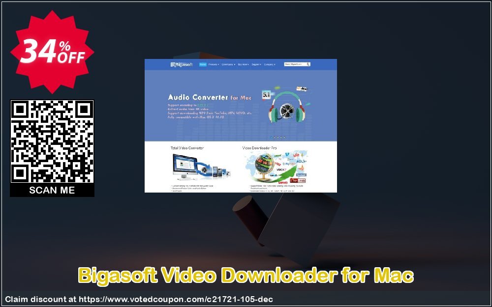Bigasoft Video Downloader for MAC Coupon, discount Bigasoft Coupon code,Discount , Promo code. Promotion: 1 year 30% OFF Discount , Promo code