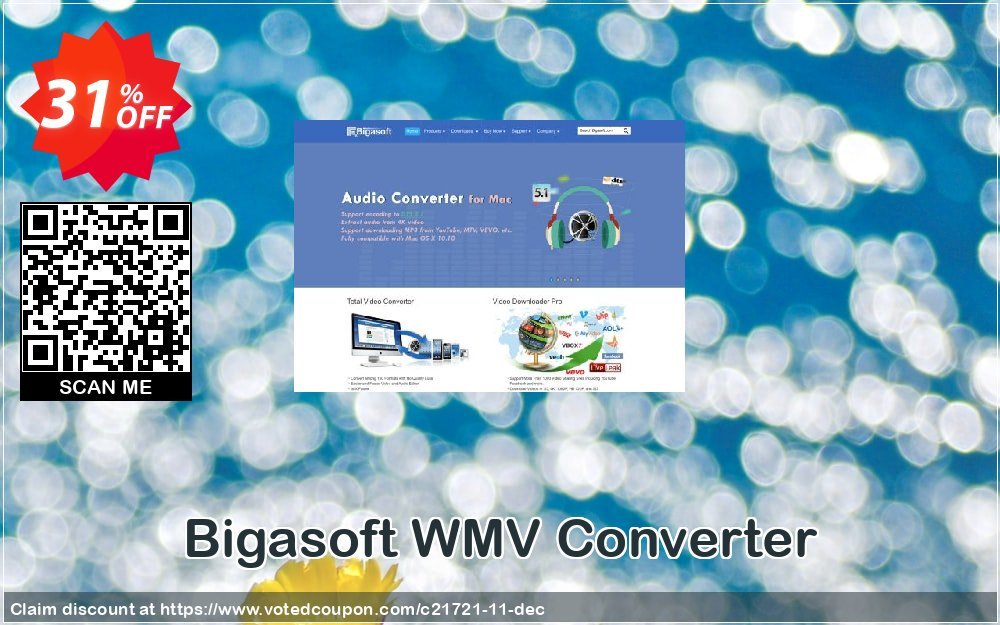Bigasoft WMV Converter Coupon, discount Bigasoft Coupon code,Discount , Promo code. Promotion: 1 year 30% OFF Discount , Promo code