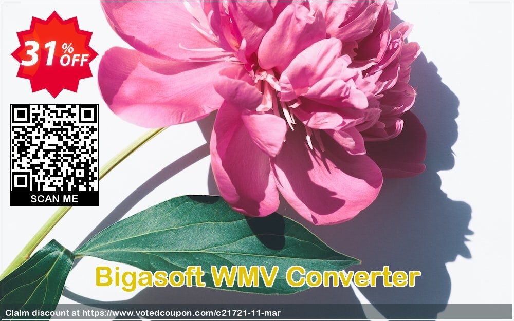 Bigasoft WMV Converter Coupon, discount Bigasoft Coupon code,Discount , Promo code. Promotion: 1 year 30% OFF Discount , Promo code