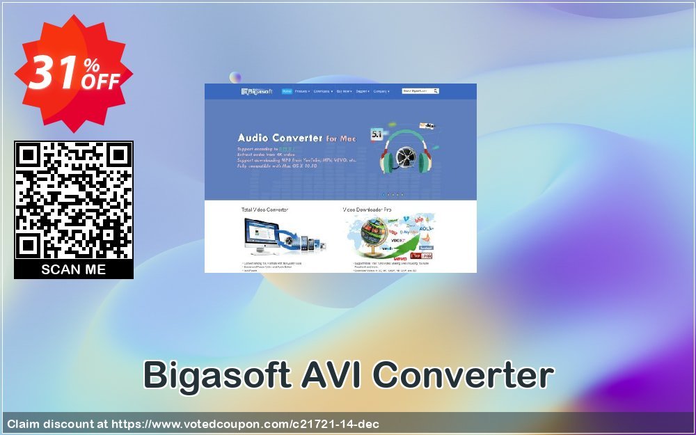 Bigasoft AVI Converter Coupon, discount 1 year 30% OFF discount . Promotion: 1 year 30% OFF Discount , Promo code