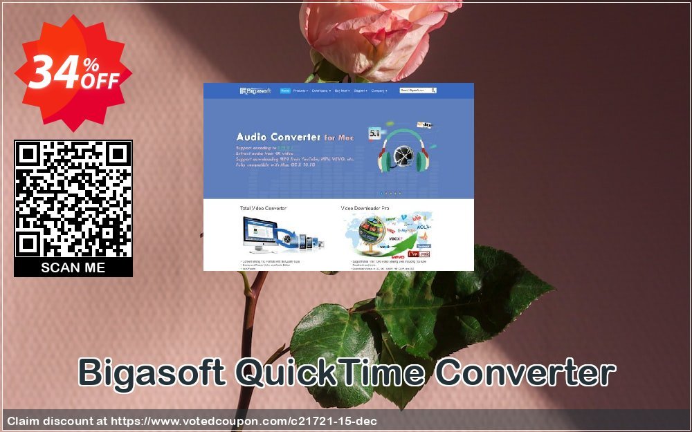 Bigasoft QuickTime Converter Coupon, discount Bigasoft Coupon code,Discount , Promo code. Promotion: 1 year 30% OFF Discount , Promo code