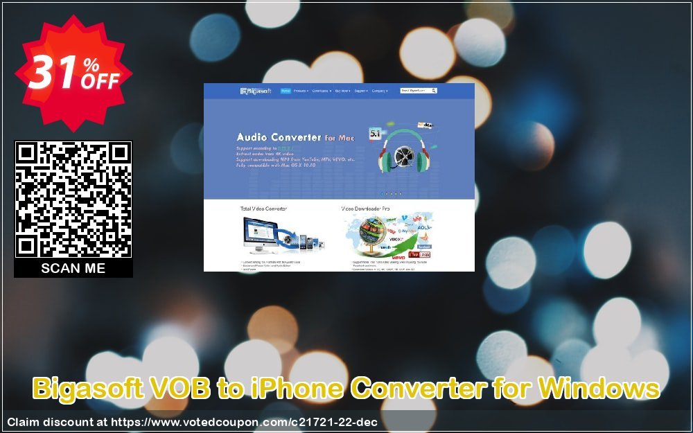 Bigasoft VOB to iPhone Converter for WINDOWS Coupon, discount Bigasoft Coupon code,Discount , Promo code. Promotion: 1 year 30% OFF Discount , Promo code