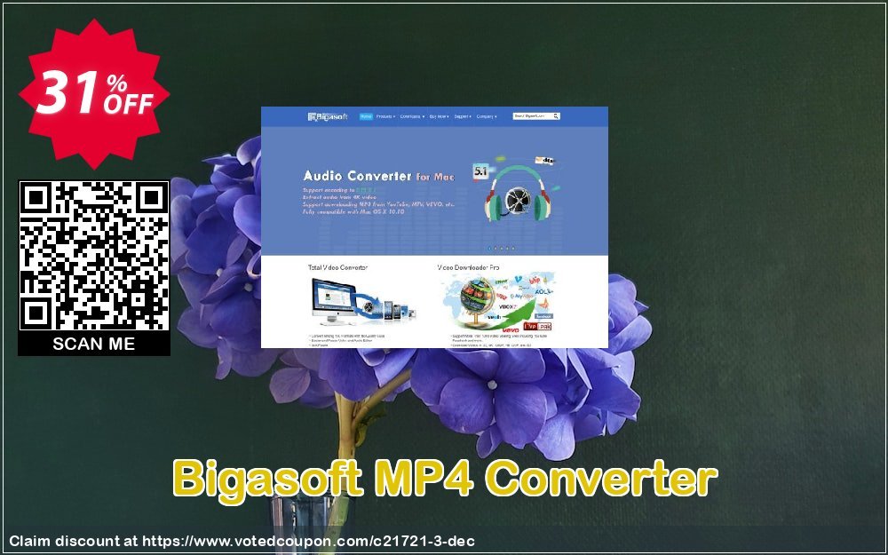 Bigasoft MP4 Converter Coupon, discount Bigasoft Coupon code,Discount , Promo code. Promotion: 1 year 30% OFF Discount , Promo code