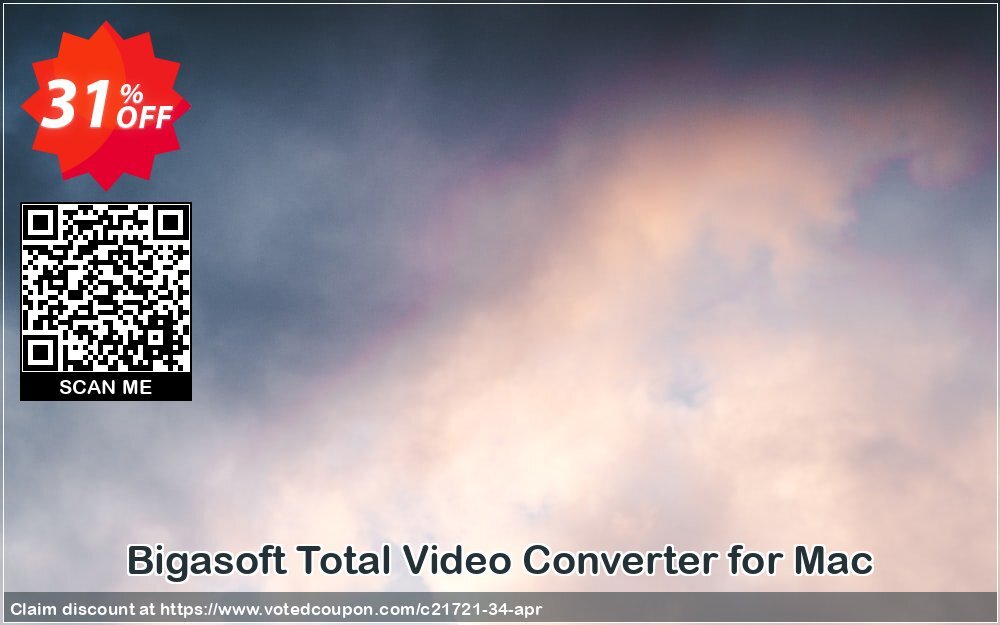 Bigasoft Total Video Converter for MAC Coupon, discount Bigasoft Coupon code,Discount , Promo code. Promotion: 1 year 30% OFF Discount , Promo code