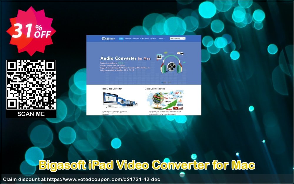 Bigasoft iPad Video Converter for MAC Coupon, discount 1 year 30% OFF discount  Promo code. Promotion: 1 year 30% OFF Discount , Promo code