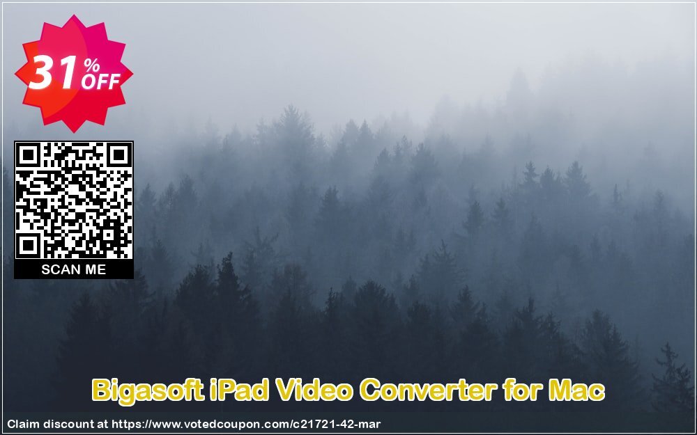 Bigasoft iPad Video Converter for MAC Coupon, discount 1 year 30% OFF discount  Promo code. Promotion: 1 year 30% OFF Discount , Promo code