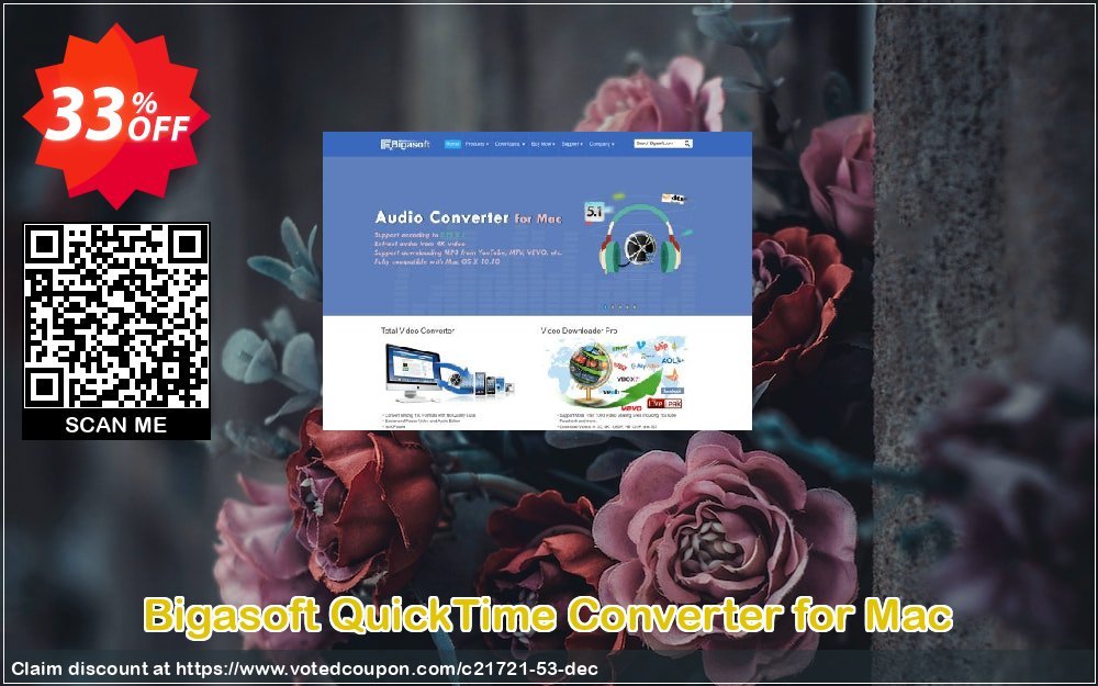 Bigasoft QuickTime Converter for MAC Coupon, discount Bigasoft Coupon code,Discount , Promo code. Promotion: 1 year 30% OFF Discount , Promo code
