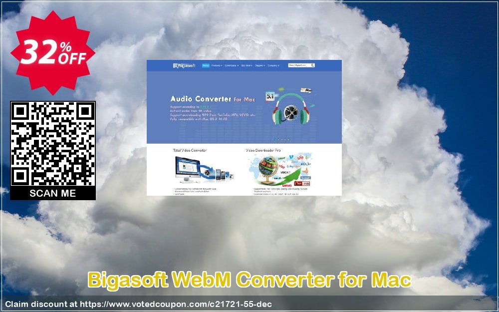 Bigasoft WebM Converter for MAC Coupon, discount Bigasoft Coupon code,Discount , Promo code. Promotion: 1 year 30% OFF Discount , Promo code