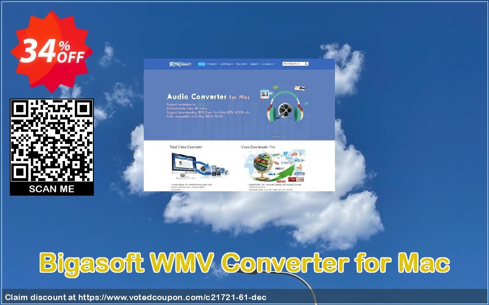 Bigasoft WMV Converter for MAC Coupon, discount Bigasoft Coupon code,Discount , Promo code. Promotion: 1 year 30% OFF Discount , Promo code