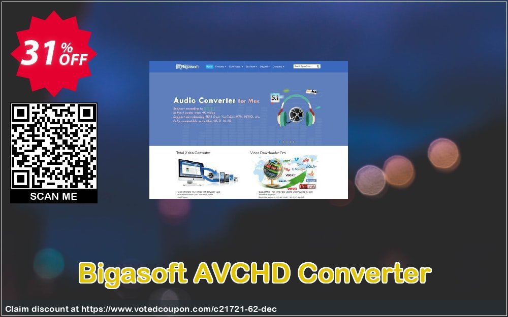 Bigasoft AVCHD Converter Coupon, discount Bigasoft Coupon code,Discount , Promo code. Promotion: 1 year 30% OFF Discount , Promo code