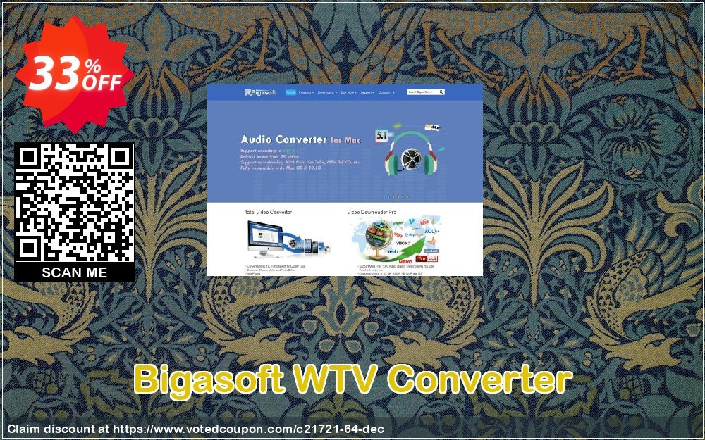 Bigasoft WTV Converter Coupon, discount Bigasoft Coupon code,Discount , Promo code. Promotion: 1 year 30% OFF Discount , Promo code