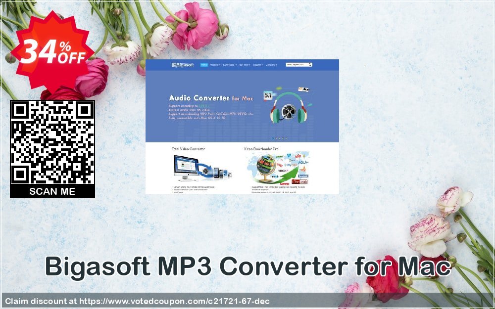 Bigasoft MP3 Converter for MAC Coupon, discount Bigasoft Coupon code,Discount , Promo code. Promotion: 1 year 30% OFF Discount , Promo code