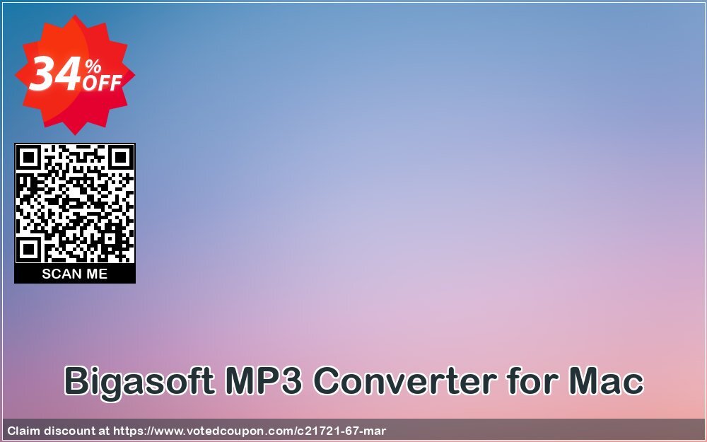 Bigasoft MP3 Converter for MAC Coupon, discount Bigasoft Coupon code,Discount , Promo code. Promotion: 1 year 30% OFF Discount , Promo code