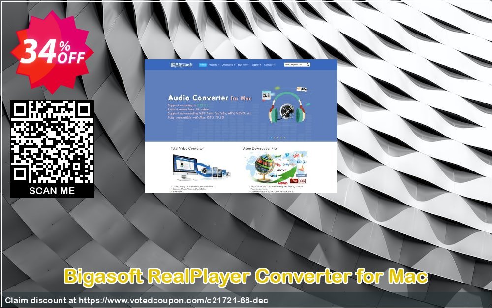 Bigasoft RealPlayer Converter for MAC Coupon, discount Bigasoft Coupon code,Discount , Promo code. Promotion: 1 year 30% OFF Discount , Promo code