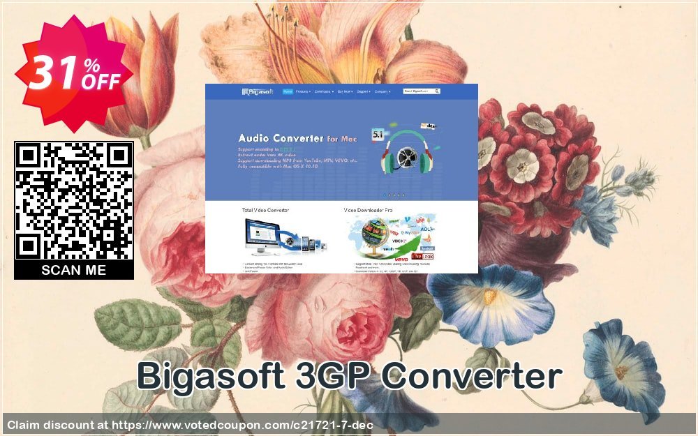 Bigasoft 3GP Converter Coupon, discount 1 year 30% OFF  coupon code. Promotion: 1 year 30% OFF Discount , Promo code