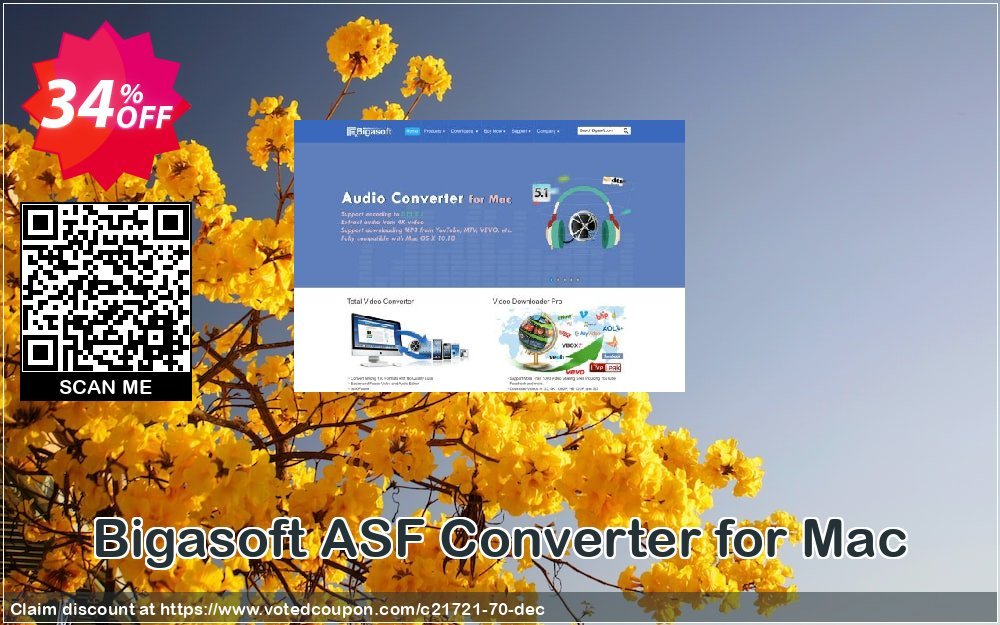 Bigasoft ASF Converter for MAC Coupon, discount 1 year 30% OFF  coupon code. Promotion: 1 year 30% OFF Discount , Promo code
