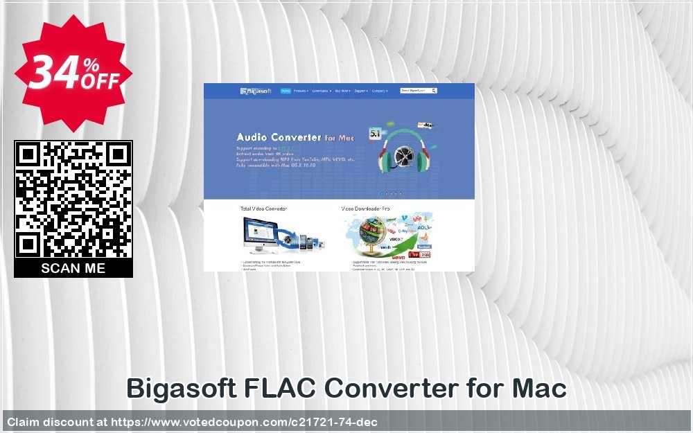 Bigasoft FLAC Converter for MAC Coupon, discount Bigasoft Coupon code,Discount , Promo code. Promotion: 1 year 30% OFF Discount , Promo code