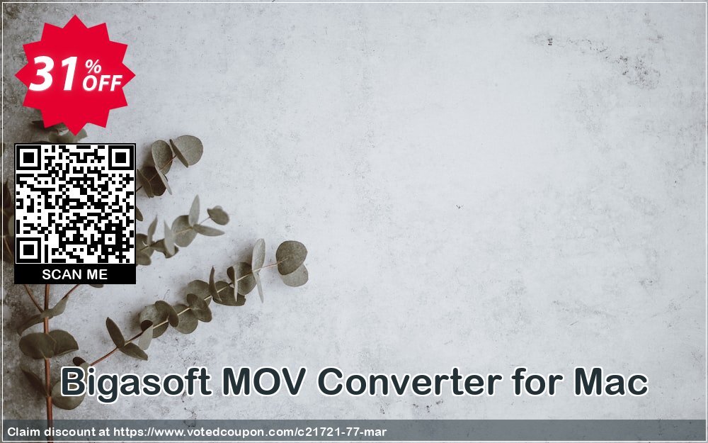 Bigasoft MOV Converter for MAC Coupon, discount Bigasoft Coupon code,Discount , Promo code. Promotion: 1 year 30% OFF Discount , Promo code