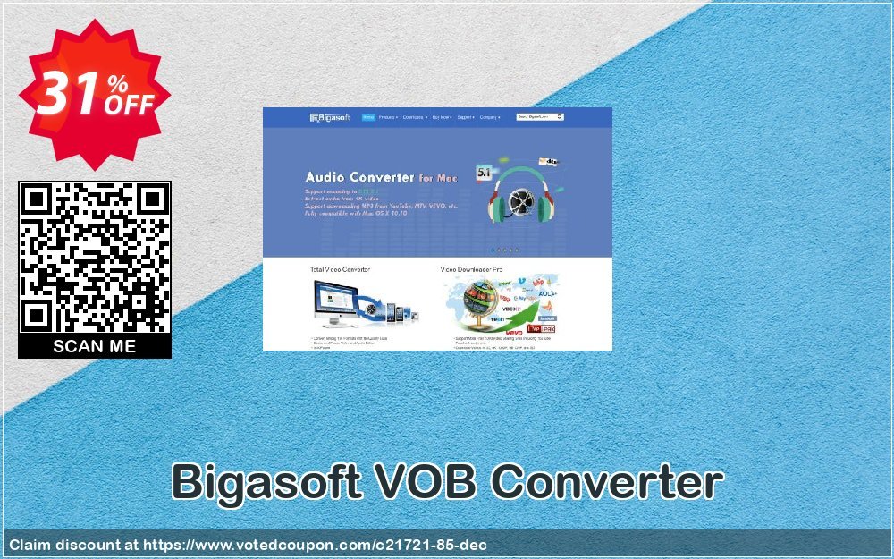 Bigasoft VOB Converter Coupon, discount Bigasoft Coupon code,Discount , Promo code. Promotion: 1 year 30% OFF Discount , Promo code