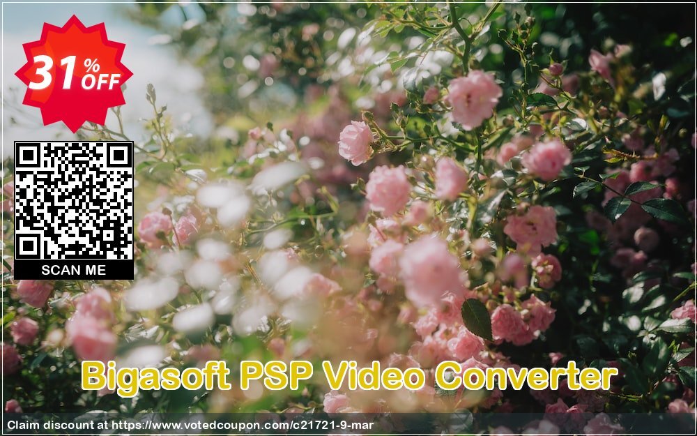 Bigasoft PSP Video Converter Coupon, discount Bigasoft Coupon code,Discount , Promo code. Promotion: 1 year 30% OFF Discount , Promo code