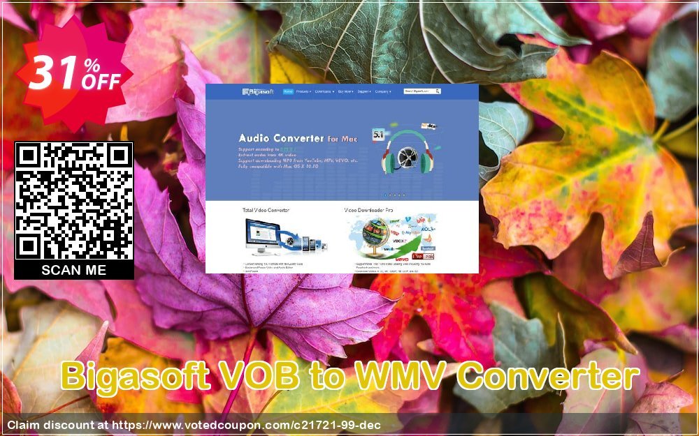 Bigasoft VOB to WMV Converter Coupon, discount Bigasoft Coupon code,Discount , Promo code. Promotion: 1 year 30% OFF Discount , Promo code