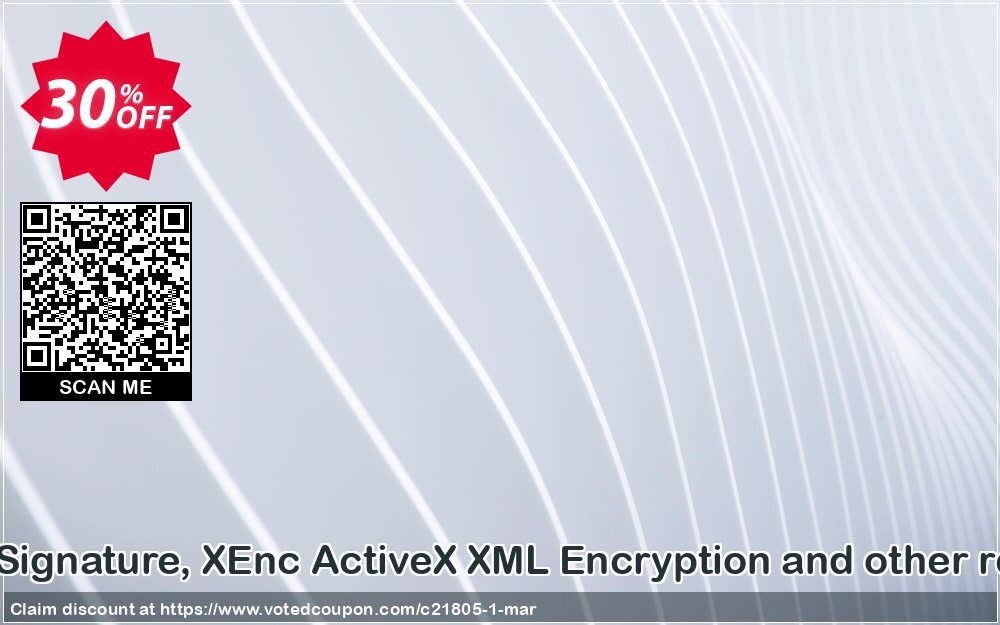 XSign ActiveX XML Signature, XEnc ActiveX XML Encryption and other related  components Coupon, discount 30% affiliates discount. Promotion: 