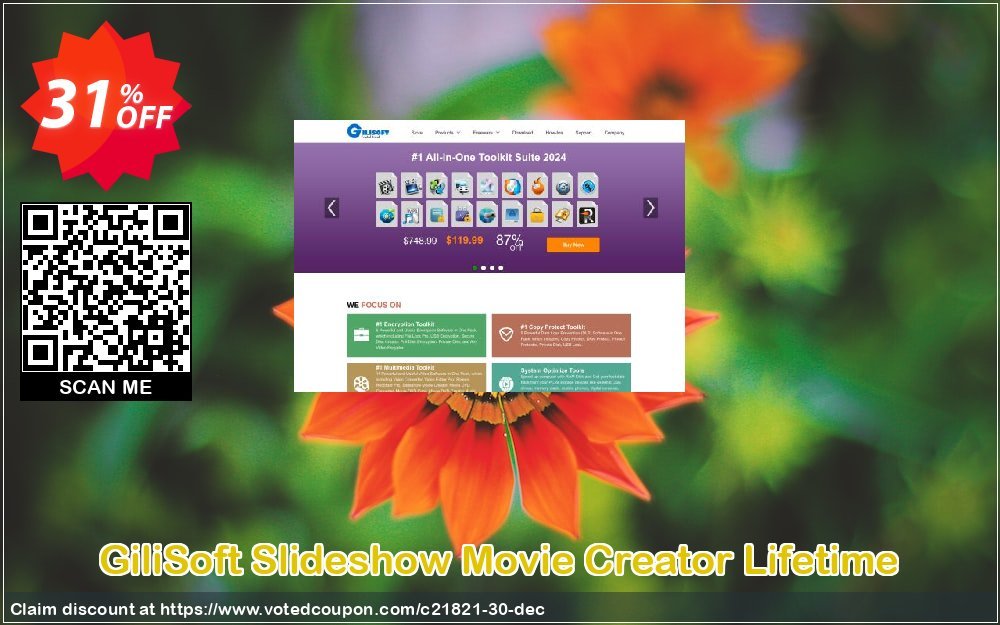 GiliSoft Slideshow Movie Creator Lifetime Coupon, discount Slideshow Movie Creator - 1 PC / Liftetime free update special sales code 2023. Promotion: 
