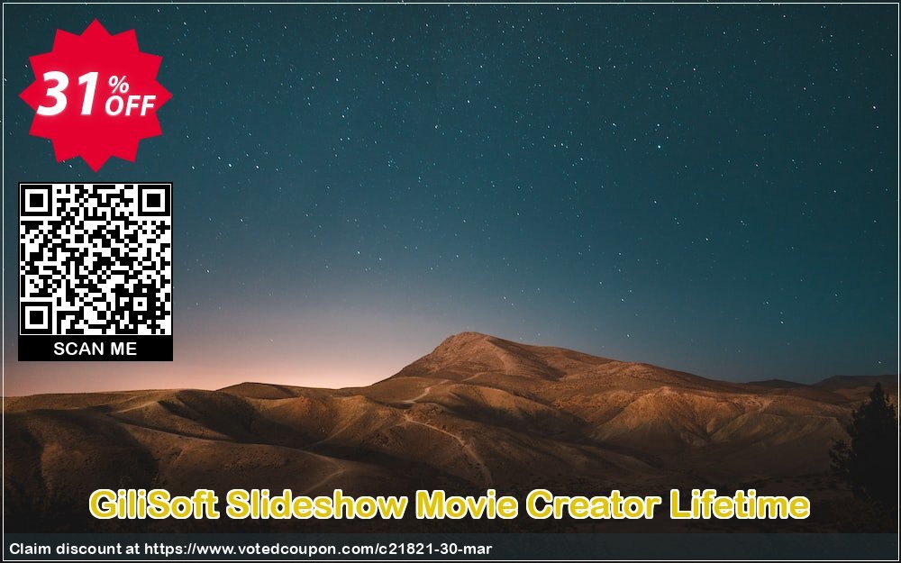 GiliSoft Slideshow Movie Creator Lifetime Coupon, discount Slideshow Movie Creator - 1 PC / Liftetime free update special sales code 2024. Promotion: 