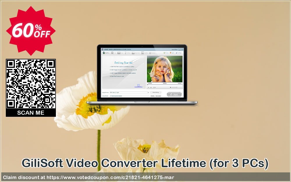 GiliSoft Video Converter Lifetime, for 3 PCs  voted-on promotion codes