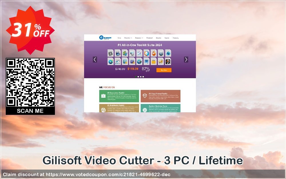 Gilisoft Video Cutter - 3 PC / Lifetime Coupon Code Jun 2024, 31% OFF - VotedCoupon