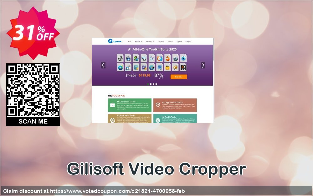 Gilisoft Video Cropper Coupon, discount Gilisoft Video Cropper- 1 PC / 1 Year free update awful promo code 2024. Promotion: awful promo code of Gilisoft Video Cropper- 1 PC / 1 Year free update 2024