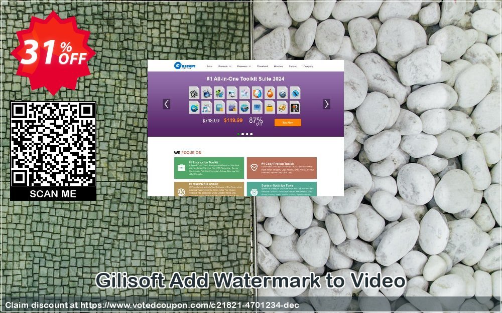 Gilisoft Add Watermark to Video Coupon, discount Gilisoft Add Watermark to Video - 1 PC / 1 Year free update awful sales code 2024. Promotion: awful sales code of Gilisoft Add Watermark to Video - 1 PC / 1 Year free update 2024
