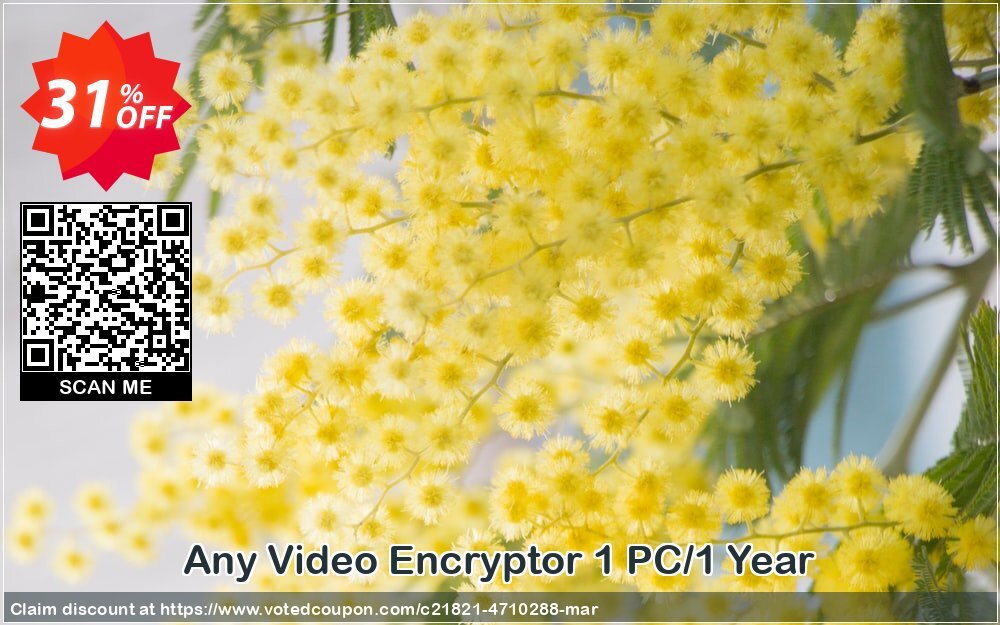 Any Video Encryptor 1 PC/Yearly Coupon, discount Any Video Encryptor  - 1 PC / 1 Year free update excellent deals code 2024. Promotion: stirring discount code of Any Video Encryptor  - 1 PC / 1 Year free update 2024