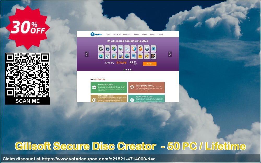 Gilisoft Secure Disc Creator  - 50 PC / Lifetime