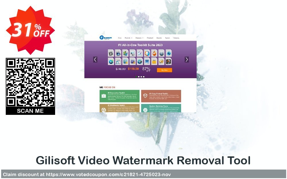Gilisoft Video Watermark Removal Tool Coupon, discount Gilisoft Video Watermark Removal Tool  - 1 PC / 1 Year free update special discount code 2023. Promotion: special discount code of Gilisoft Video Watermark Removal Tool  - 1 PC / 1 Year free update 2023