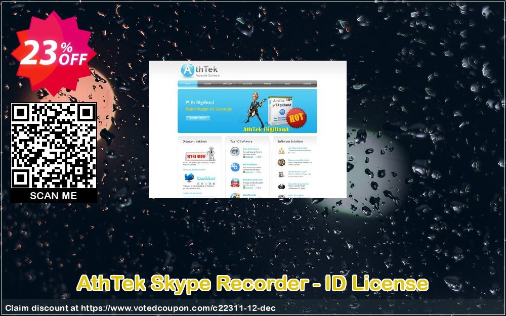 AthTek Skype Recorder - ID Plan Coupon, discount CRM Service. Promotion: 20% OFF