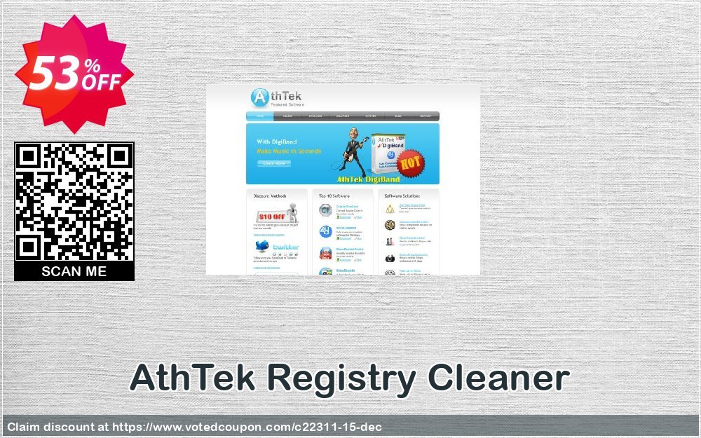AthTek Registry Cleaner Coupon, discount VIP Special Offer for AthTek Registry Cleaner. Promotion: 20% OFF