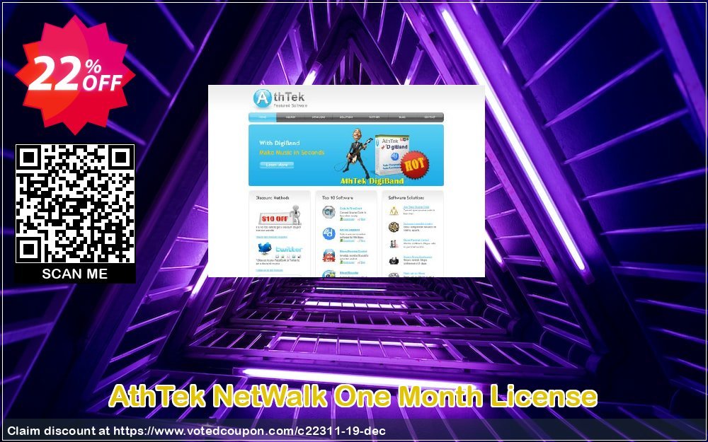 AthTek NetWalk One Month Plan Coupon, discount CRM Service. Promotion: 20% OFF