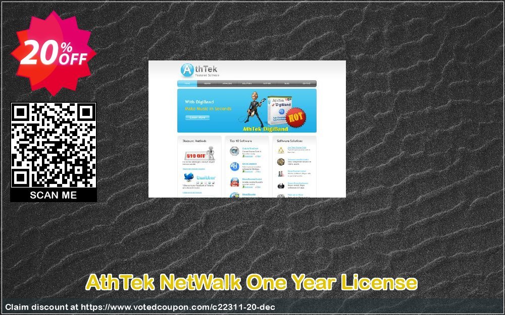 AthTek NetWalk One Year Plan Coupon, discount CRM Service. Promotion: 20% OFF