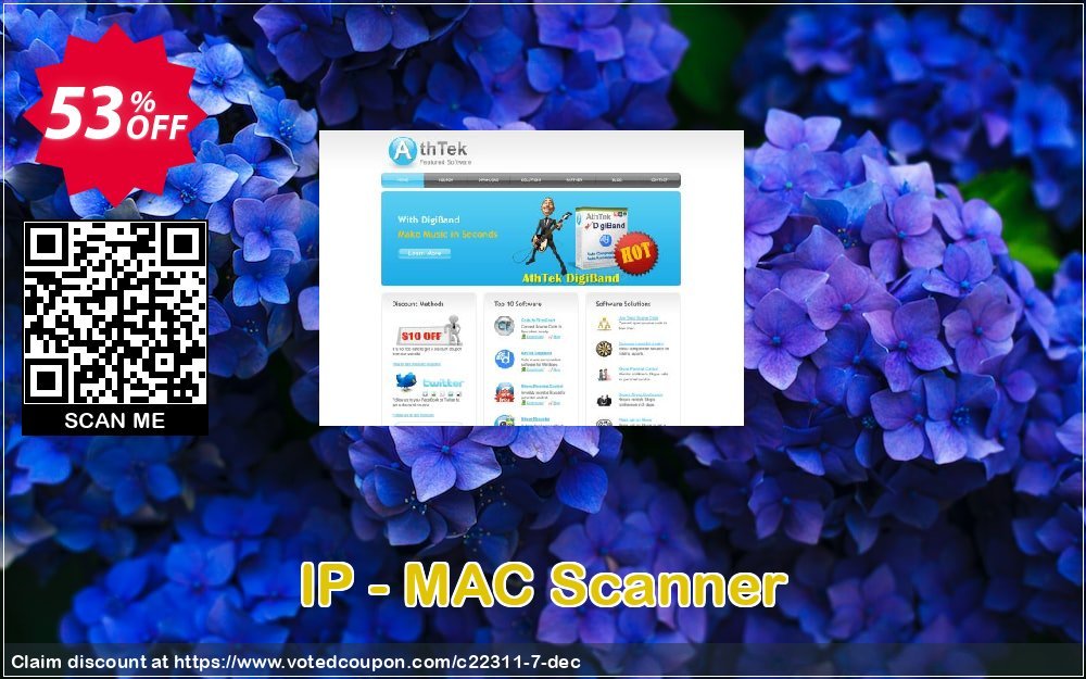 IP - MAC Scanner Coupon, discount IP - MAC Scanner Promotion. Promotion: 22$ OFF from the normal price of IP - MAC Scanner