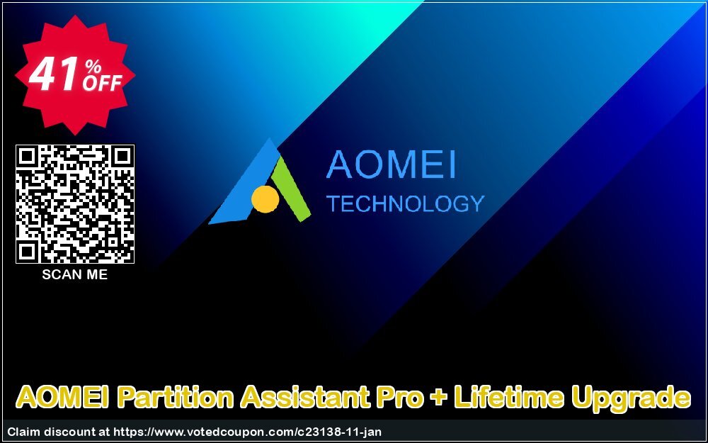 AOMEI Partition Assistant Pro + Lifetime Upgrade voted-on promotion codes