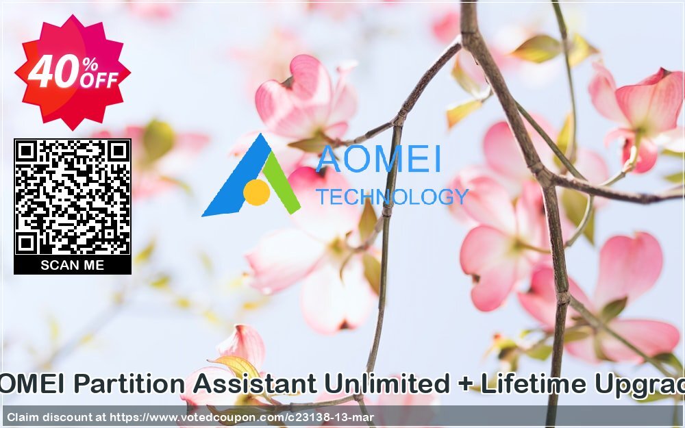 AOMEI Partition Assistant Unlimited + Lifetime Upgrade Coupon Code Apr 2024, 40% OFF - VotedCoupon