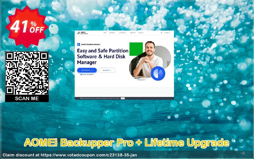 AOMEI Backupper Pro + Lifetime Upgrade Coupon, discount 30% OFF AOMEI Backupper Pro + Lifetime Upgrade, verified. Promotion: Awesome deals code of AOMEI Backupper Pro + Lifetime Upgrade, tested & approved