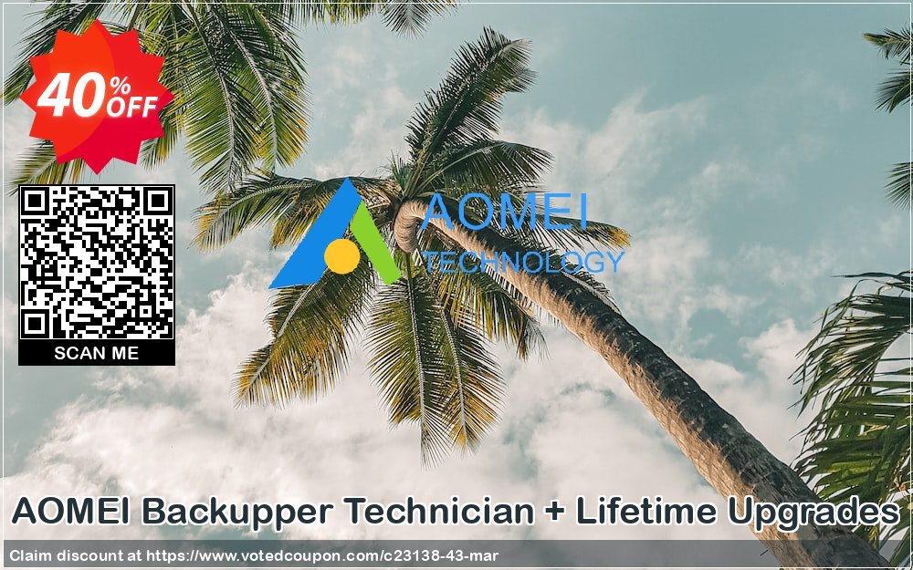 AOMEI Backupper Technician + Lifetime Upgrades Coupon Code May 2024, 40% OFF - VotedCoupon