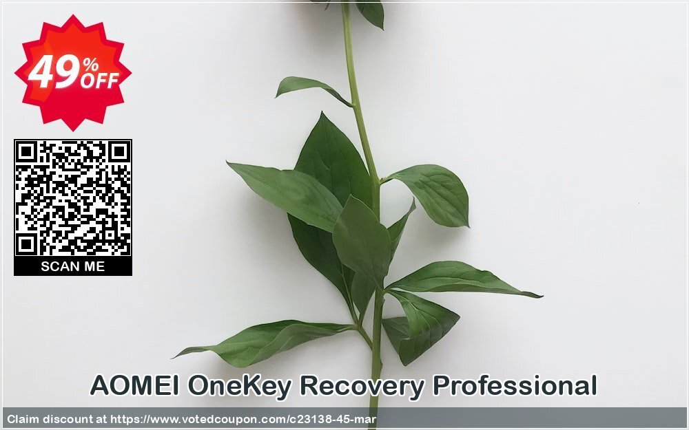 AOMEI OneKey Recovery Professional Coupon, discount 48% OFF AOMEI OneKey Recovery Pro, verified. Promotion: Awesome deals code of AOMEI OneKey Recovery Pro, tested & approved