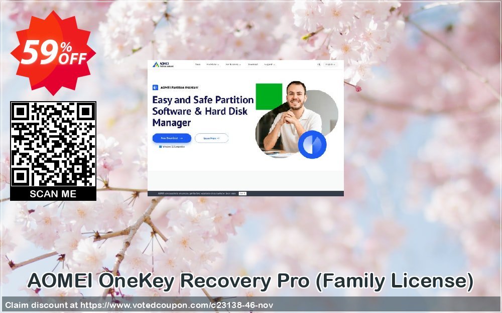 AOMEI OneKey Recovery Pro, Family Plan  Coupon, discount All Product for users 20% Off. Promotion: 