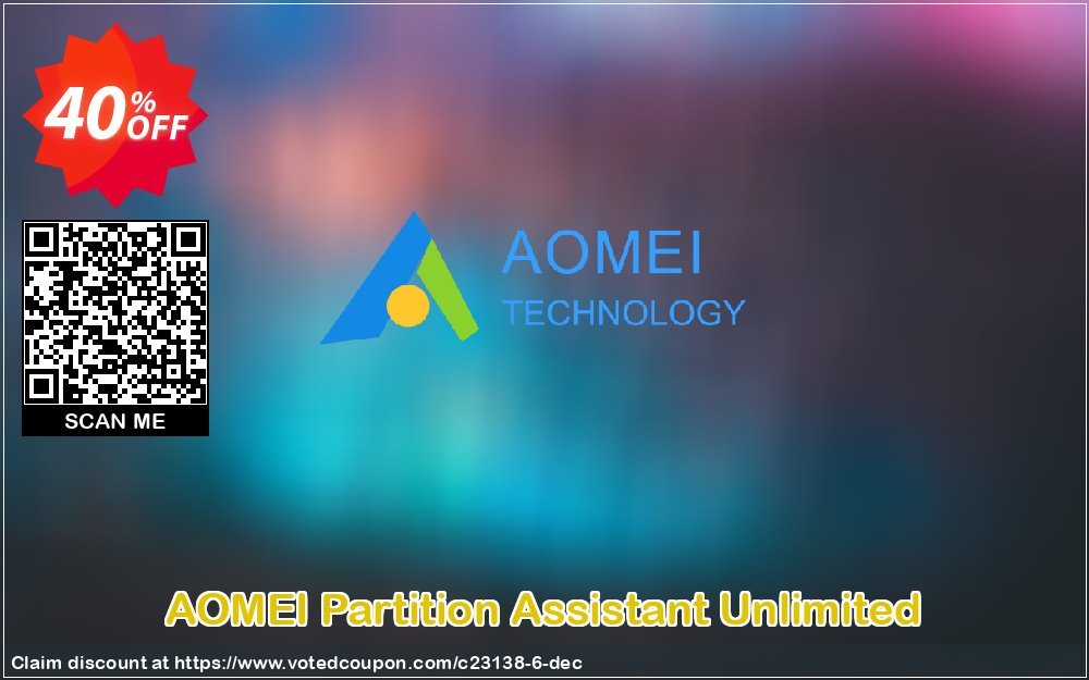 AOMEI Partition Assistant Unlimited Coupon, discount AOMEI Partition Assistant Unlimited staggering promo code 2023. Promotion: 