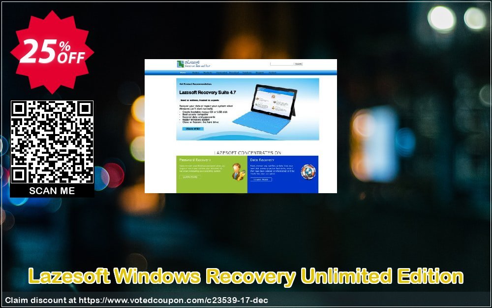 Lazesoft WINDOWS Recovery Unlimited Edition Coupon, discount Lazesoft (23539). Promotion: 