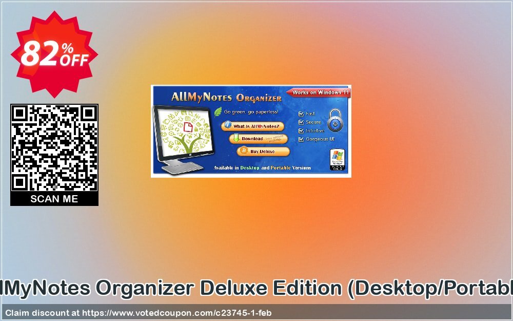 AllMyNotes Organizer Deluxe Edition, Desktop/Portable Coupon, discount 82% OFF AllMyNotes Organizer Deluxe Ed. (Desktop/Portable), verified. Promotion: Fearsome promotions code of AllMyNotes Organizer Deluxe Ed. (Desktop/Portable), tested & approved